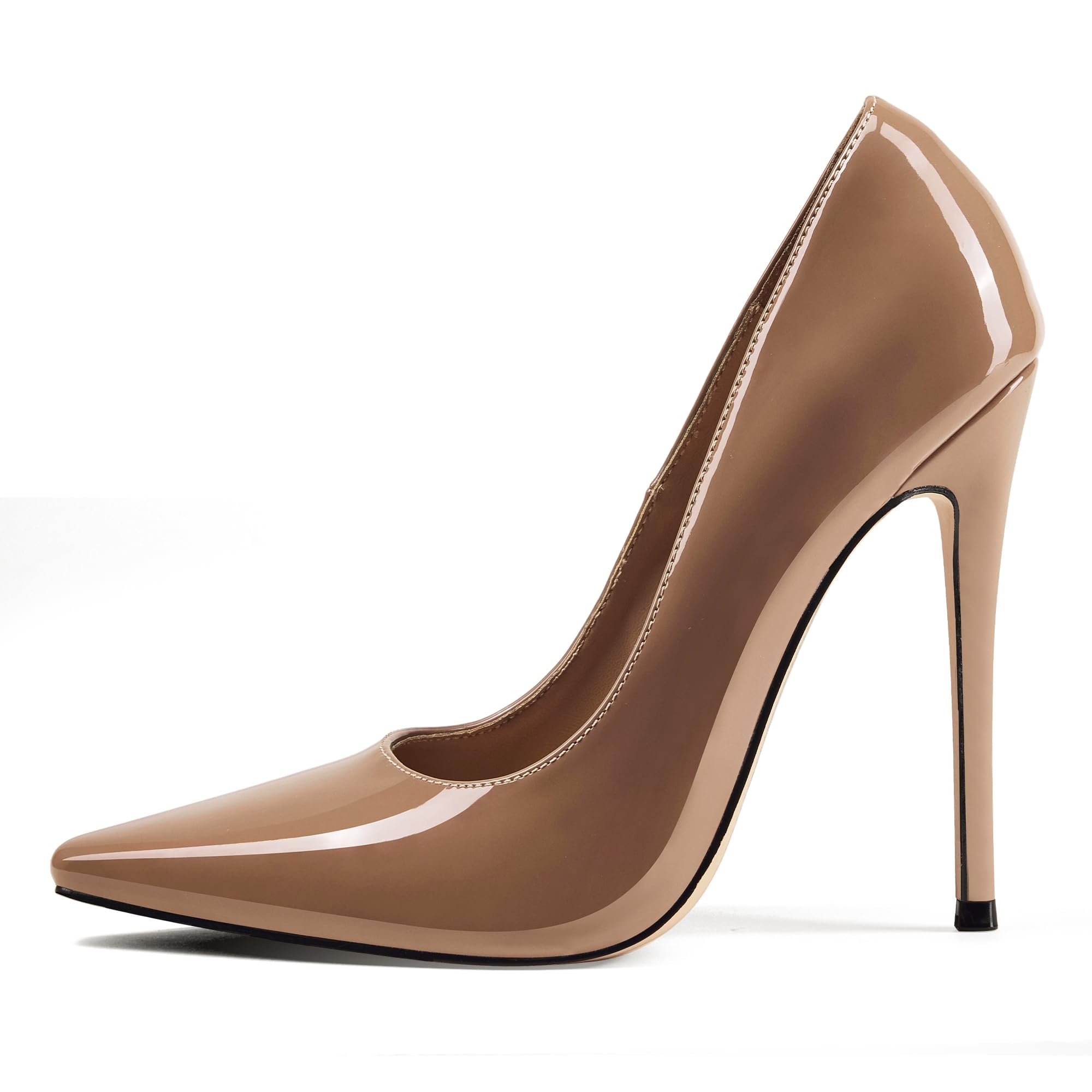 Zhabtuc Zapatos de Salón Mujer Clásicos Tacón 12 cm Punta Cuadrada Cerrada Stiletto Slip-On Tacones Altos Zapatos Cómodos Diario Fiesta Trabajo