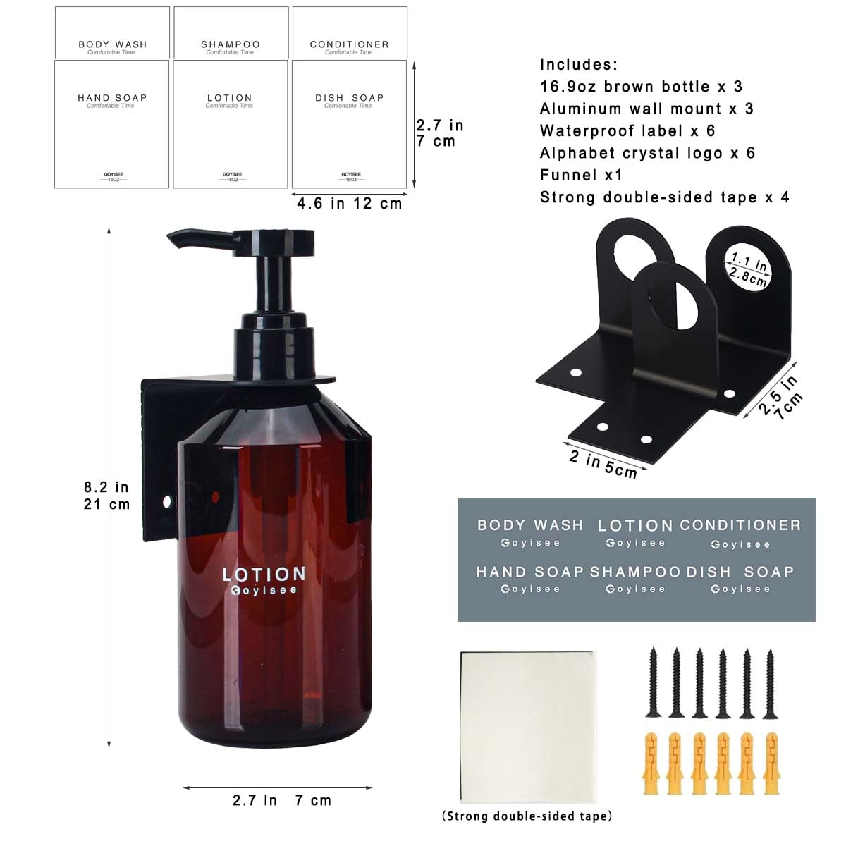 Wandmontierter 500ML PET Seifenspender mit 4CC Pumpe – Nachfüllbar, Hygienisch und Praktisch für Badezimmer und Küche