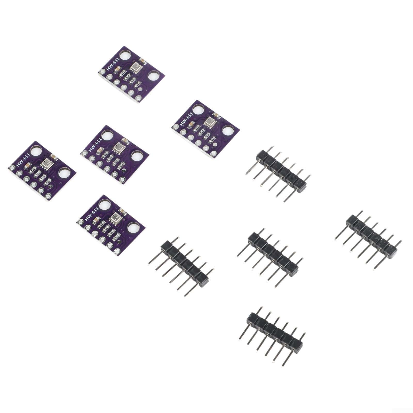 Módulo de sensor digital de temperatura, humedad y presión, para BME280 I2C para interfaz SPI, rango de -40 a 85C, compacto de 13 x 10 mm para electrónica de bricolaje, paquete de 5 (3.3 V)