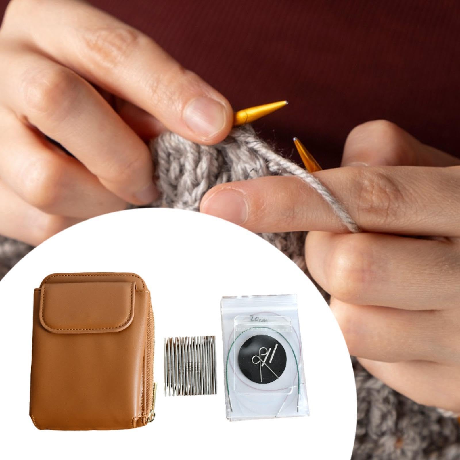 YIXANNX Manualidades hechas a mano con un juego de alfileres de tejer de acero inoxidable de primera calidad para profesionales y principiantes. Bolsa de, Astilla, Longitud de los pines 6cm