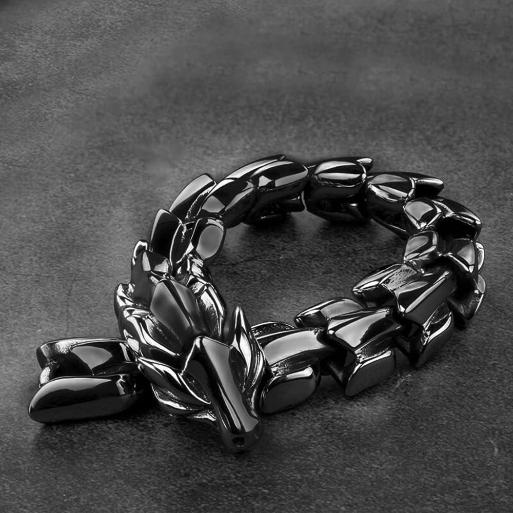 TURTLEDOVE Viking Dragon Link Bracelets, Norse Jormungandr Jewelry for Men - Image 3