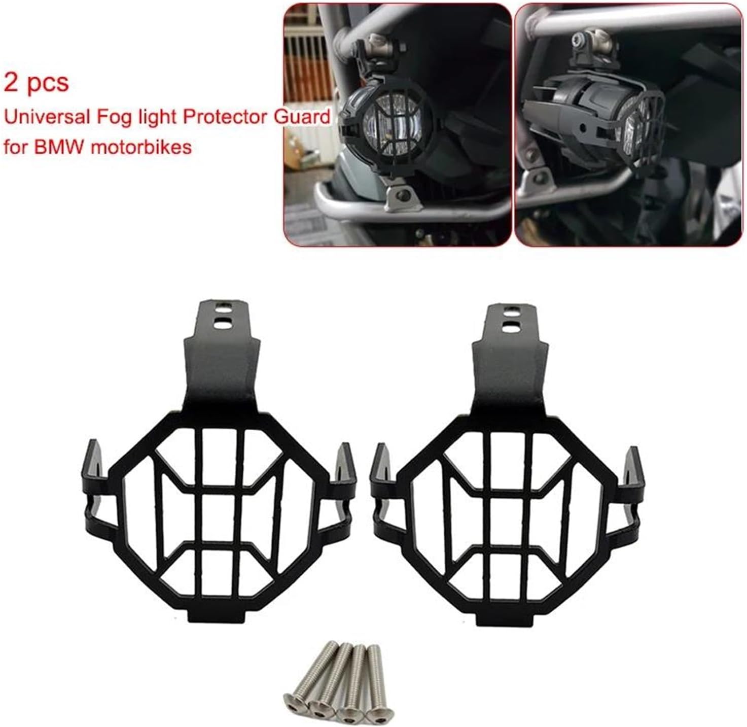 Headlight Protective Guard for R 1200 GSA GS LC for ADV for Adventure R1200GS F850GS F750GS R1250GS F800GS Fog Light Protector Guard Lamp Cover Grill Cover(Black)
