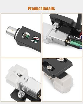 Black Headshell, AT-3600L Magnetic Cartridge Stylus Fit for Technics SL D1, SL D1K, SL D2, SL D202, SL D205, SL D2K, SL D3, SL D303, SL D33, SL D3K, SL D5