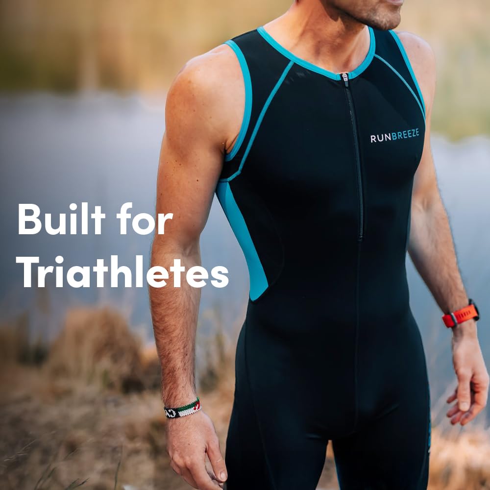 Tri Suit Mens – Triathlon Suit for Men, Breathable, Quick Drying Trisuit, Rear Pockets, Triathlon Suit Mens for Cycling, Swimming, Running