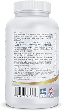 Nordic Naturals ProEPA, Lemon - 120 Soft Gels - 1210 mg Omega-3 - High-Intensity EPA Formula for Healthy Mood, Heart Health & Cellular Function - Non-GMO - 60 Servings