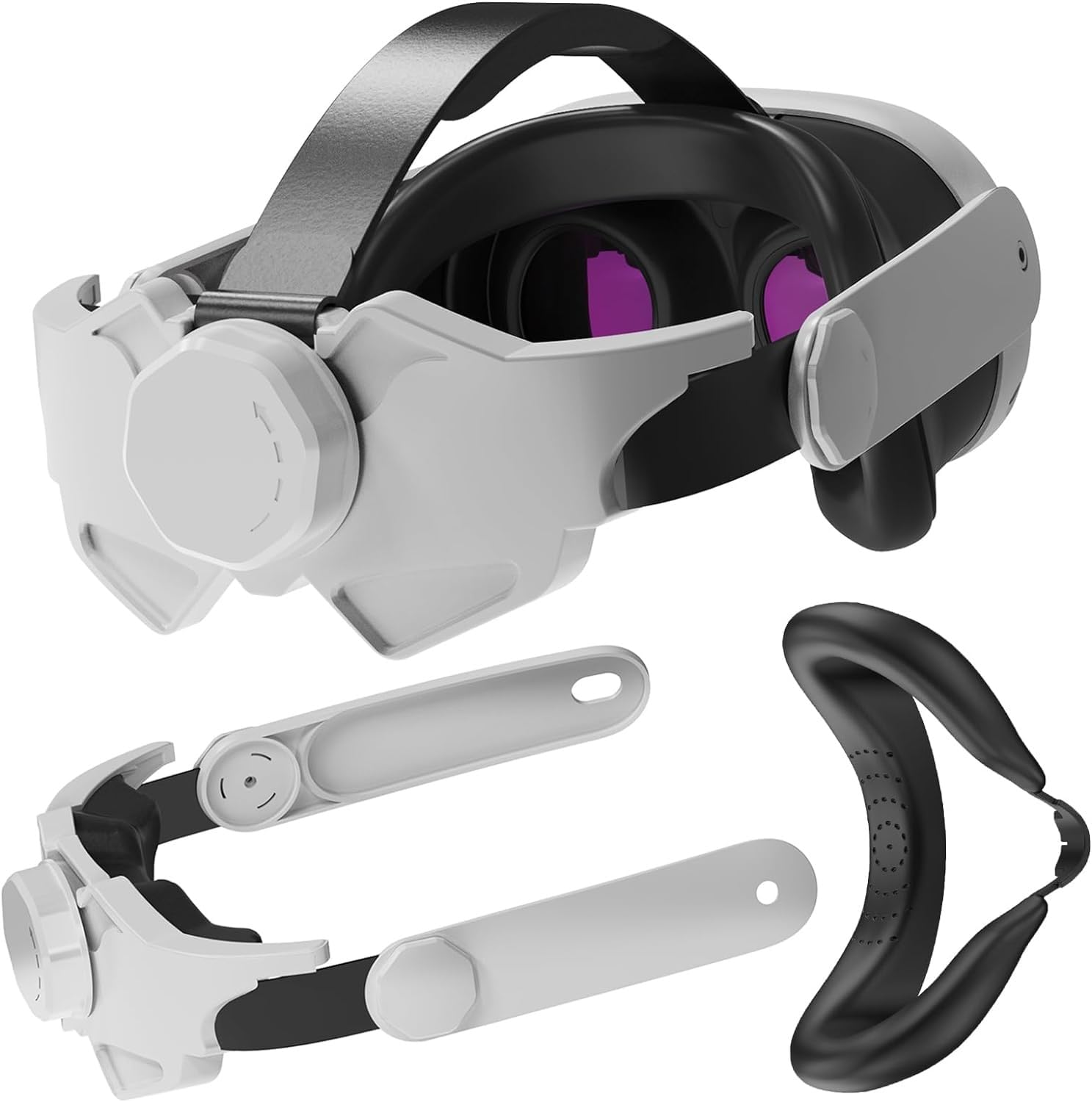 TMG Head Strap for Meta Quest 3, Quest 3 Accessories, Adjustable Comfortable Replacement Strap for Quest 3 Elite Virtual Reality Headset to Reduce Face and Head Pressure, White