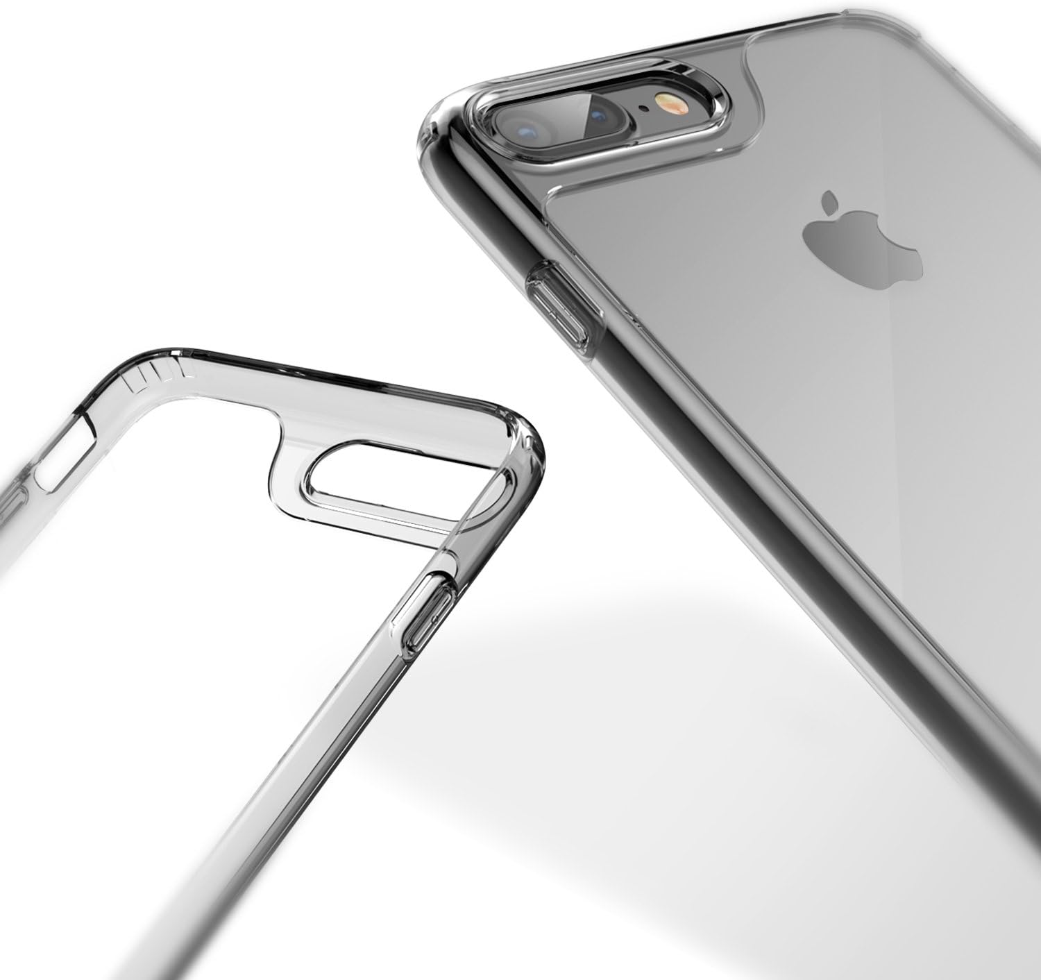Caseology Waterfall for Apple iPhone 8 Plus Case (2017) / for iPhone 7 Plus Case (2016) - Minimal & Transparent - Gray