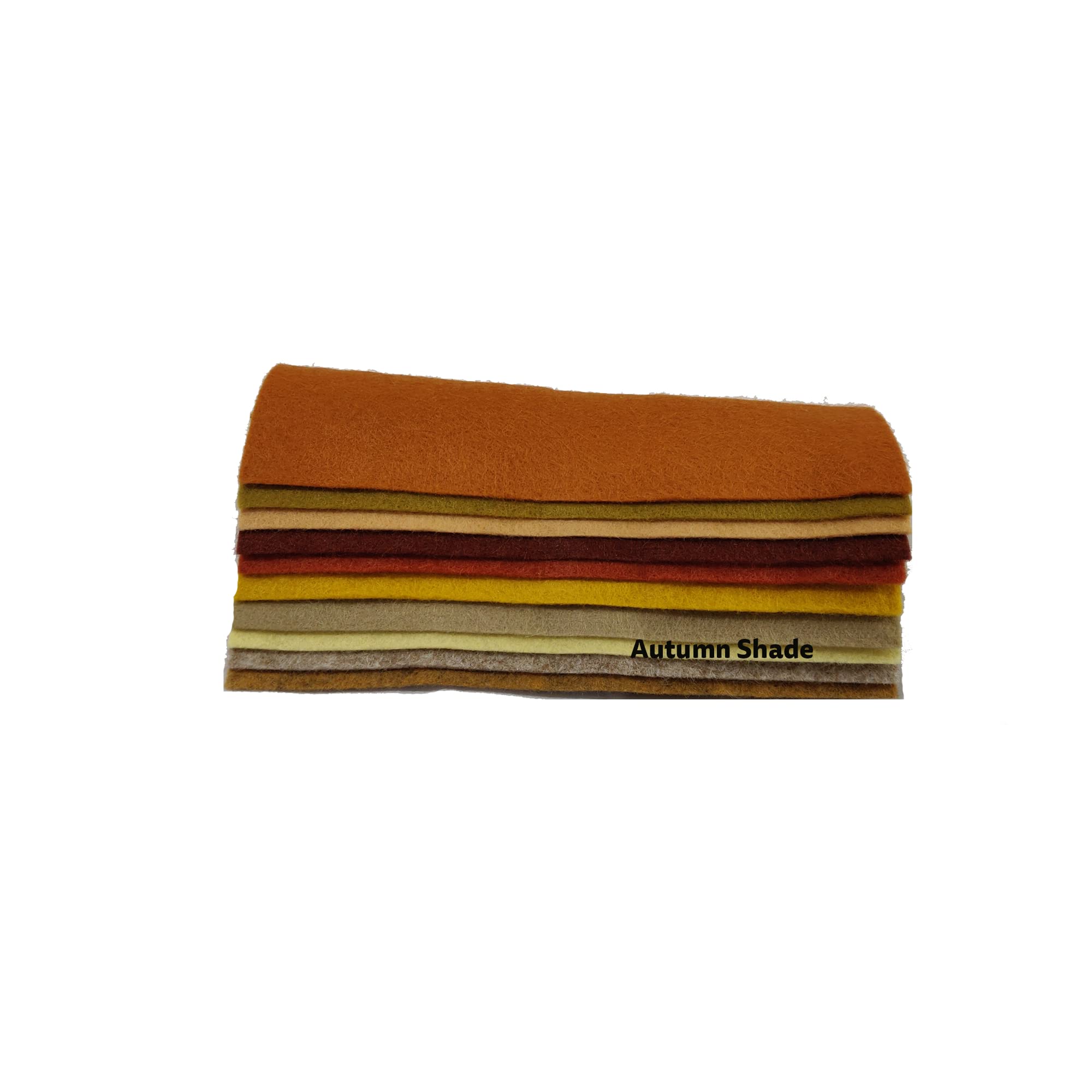 Square Wool Mix Felt 15cm x15cm -Pack of 10 Sheets (Autumn Shade)