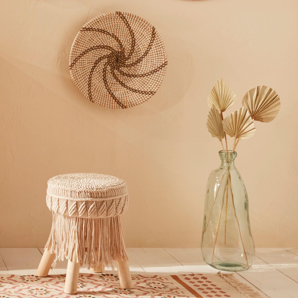 Atmosphera Tabouret macramé Bois