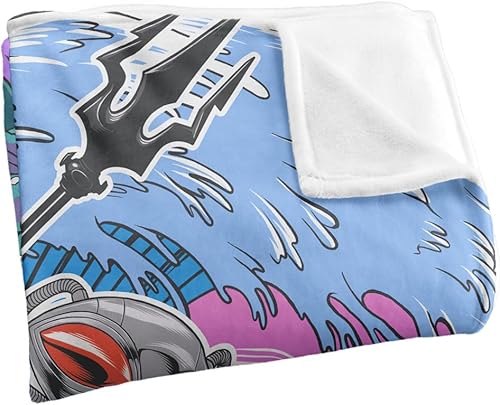 Miniatura 3 de Aquaman and The Lost Kingdom - Manta de 36 x 58 pulgadas, manta negra con ondas, tacto sedoso, súper suave