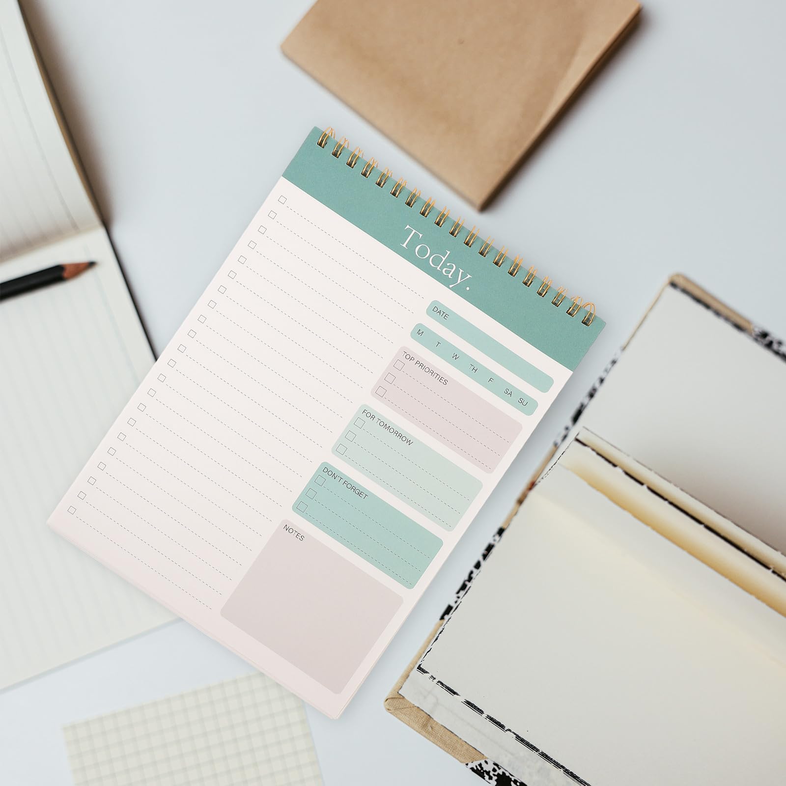 Lot de 3 Blocs-notes Détachables pour Agenda Quotidien Spirale, Papier Portable et Design Antidérapant, pour Planifier Vos Activités et Études