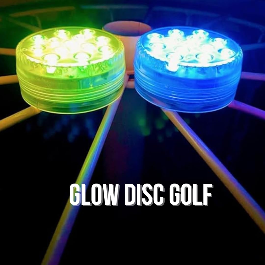 Birdi Disc Golf Beacon -2Pack - Canasta de Golf con Discos magnéticos LED Luces-Control Remoto-Impermeable-Multicolor-Disco Brillante Golf-Disco Nocturno Golf