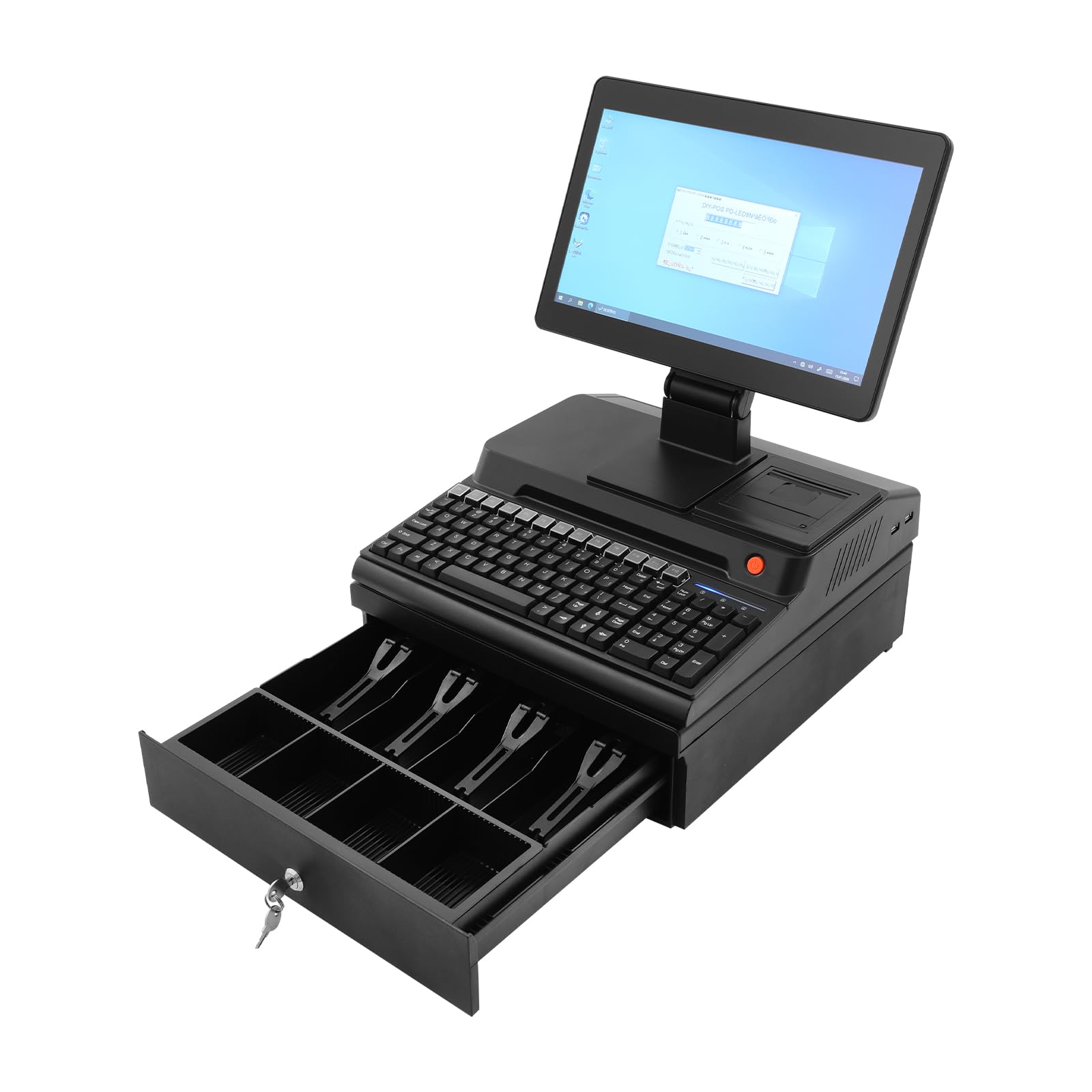 Elektroniczna kasa fiskalna z ekranem dotykowym 14", system POS (czarna)