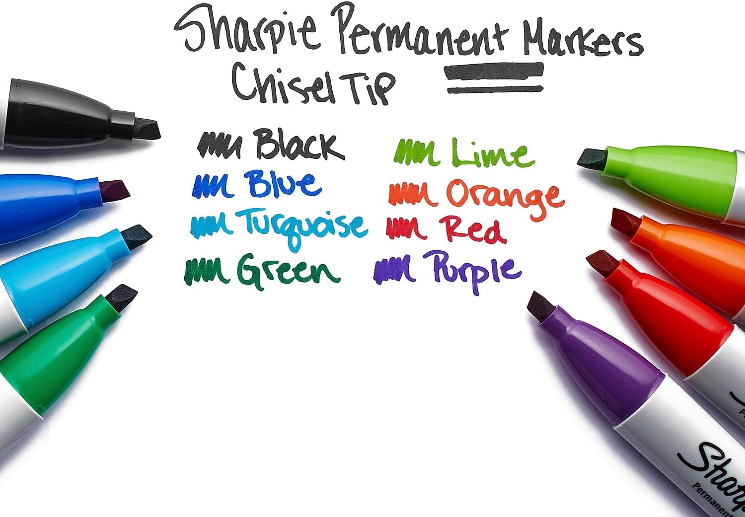 Sharpie 38201 Permanent Marker 5.3mm Chisel Tip Black Dozen