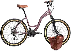 Kit Bicicleta BLITZ Aro 26 Cômodo Alumínio Urbana Sh 21V Freio a Disco + Cestinha e cadeado