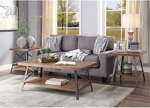 Miniatura 8 de Acme Ikram Mesa de centro rectangular de madera en roble envejecido y negro arenoso