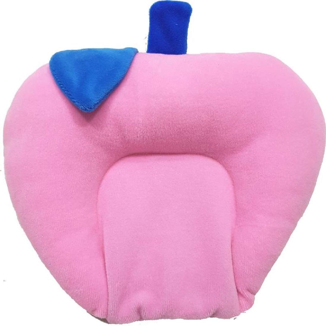 Chote Ustad Apple Shape Soft Velvet Fabric Musterd Seeds Pillow for Newborn Baby's (Pink)