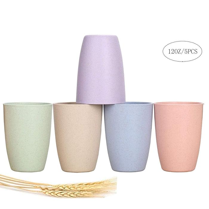 Buy YAPULLYA Wheat Straw Reusable Drinking Cups, 12 oz Healthy Tumbler