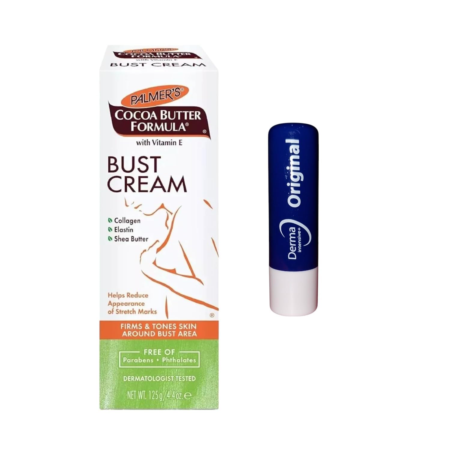 Cocoa Butter Bust Cream, Helps reduce stretch mark,125mL With Free Orignal Lip Balm, 62.5 ml (Pack of 2)