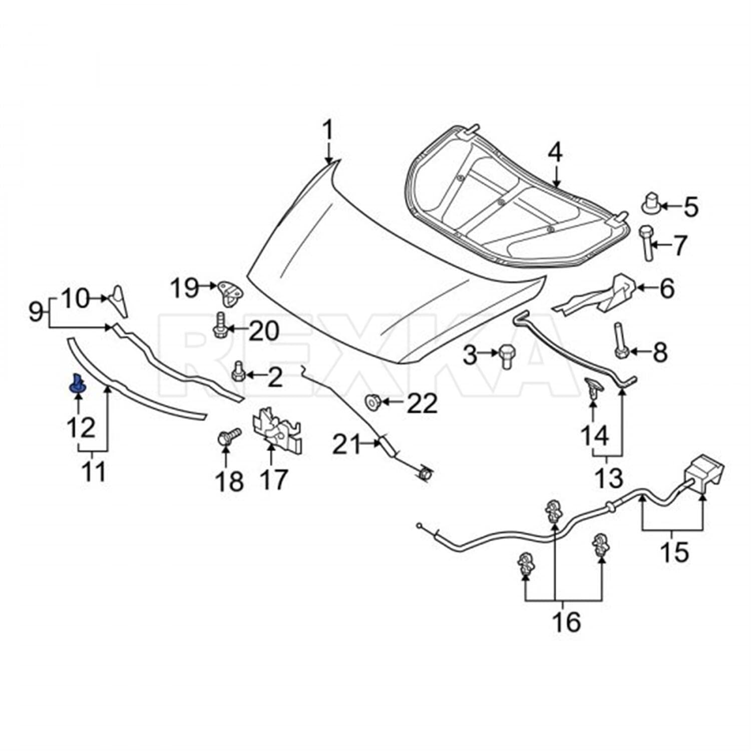 50x Weatherstrip Retaining Clips – Trim Retainer A21520 For Mazda 3, 6, CX-7, Millenia, MPV & 626