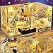 UniHobby DIY Dollhouse Kit with Furniture LED Light Dust Proof Cover 1:24 Scale DIY Miniature Dollhouse Kit Wooden House Toy