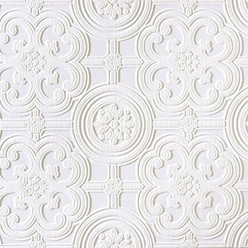 Brewster RD80029 Egon Textured Vinyl Wallpaper, Paintable,White, 20.9x2x2
