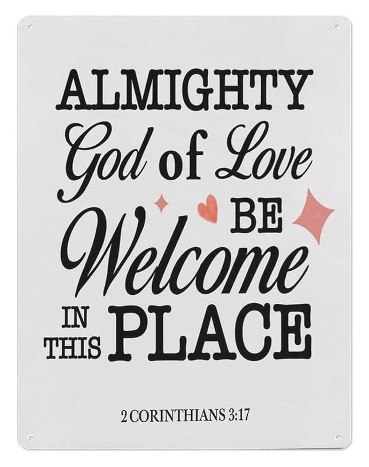 VWWJCCRO Divine Presence Metal Tin Sign God of Love Abide With Always Rustic Scripture Plaque for Kitchen Dining Room 8 X 12 in