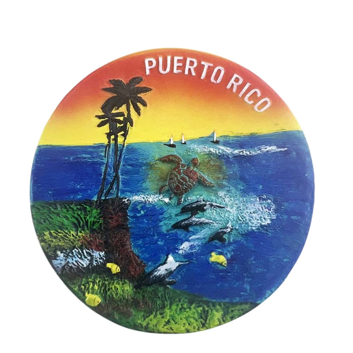 Wedarego Puerto Rico 3D Fridge Magnet Souvenir Gift,Resin Handmade Puerto Rico Refrigerator Magnet Home & Kitchen Decoration Collection