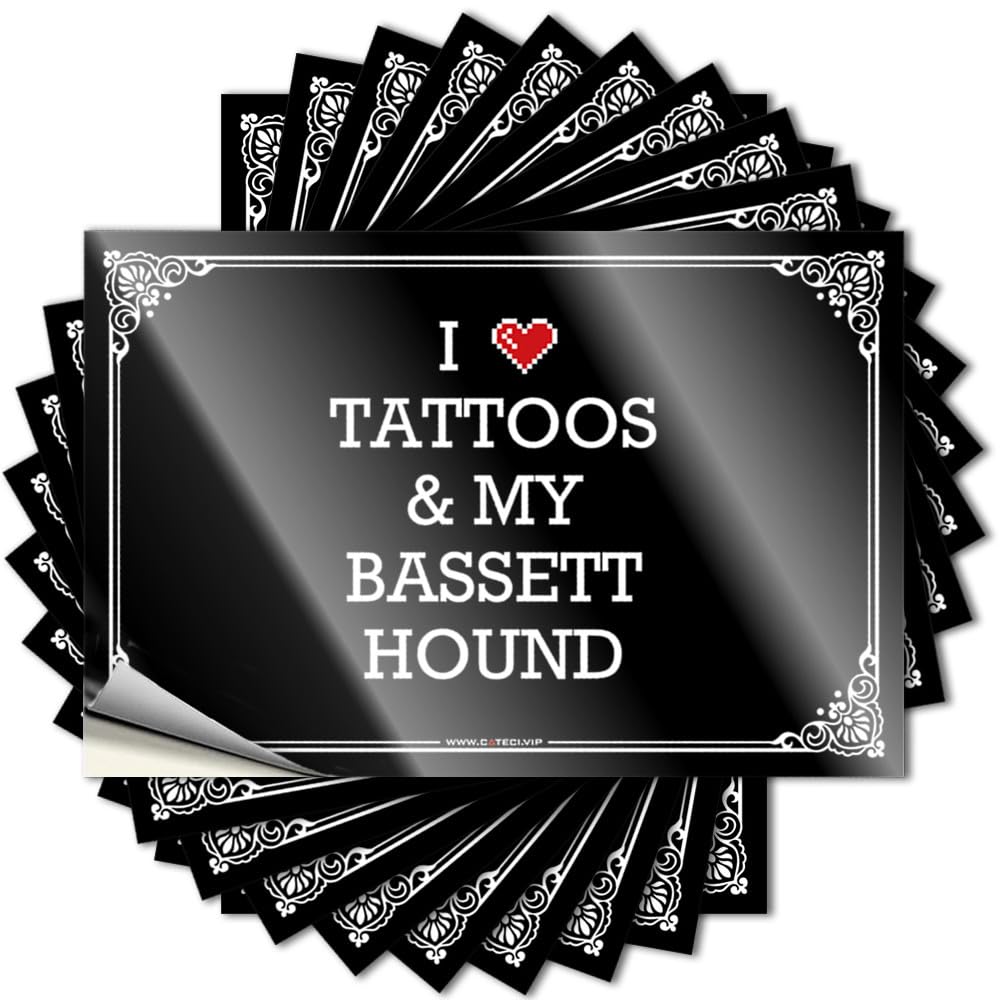 Book, Saying Hat I Love Tattoos & My Bassett Hound | Summer Retro Kitchen Decor(8X12CM)