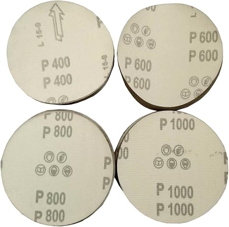 Amazon Airyus サンド ペーパー マジック テープ 125 Mm 番手 違い 100枚 セット ディスク サンダー用 穴なし 研磨 鏡面 仕上げ に バリ取り セットc 400 600 800 1000 ハンドサンダー