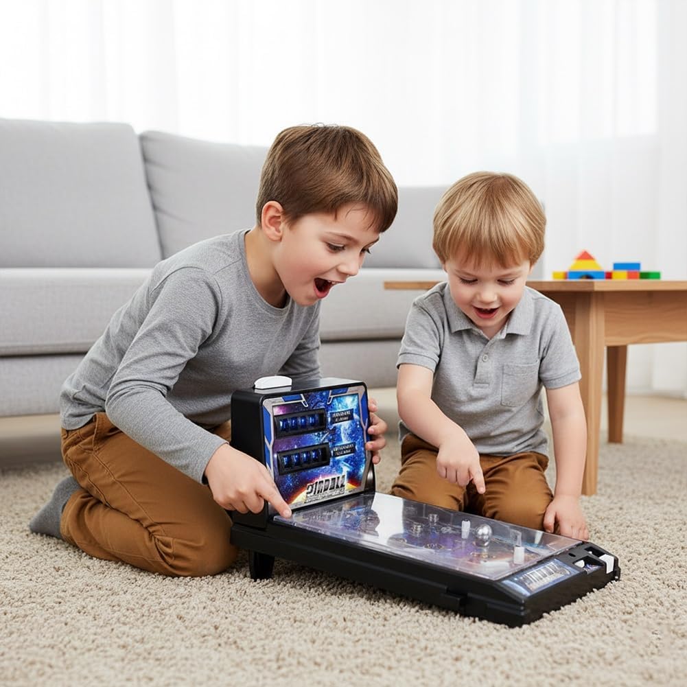 Pinball Game for Kids, Electronic Pinball Machine – Scoring, Lights & Sounds, Fast & Fun Ball Launch Game, Nostalgia Arcade Machine