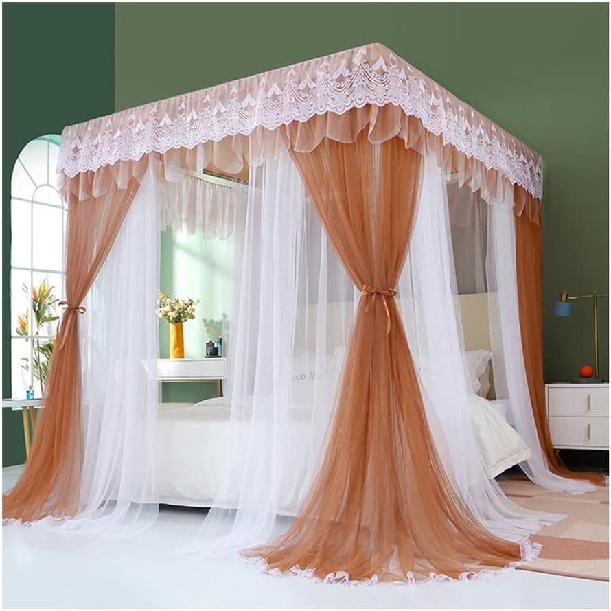 Rideau de lit style cour romantique pour des nuits d'été paisibles en 180X200cm