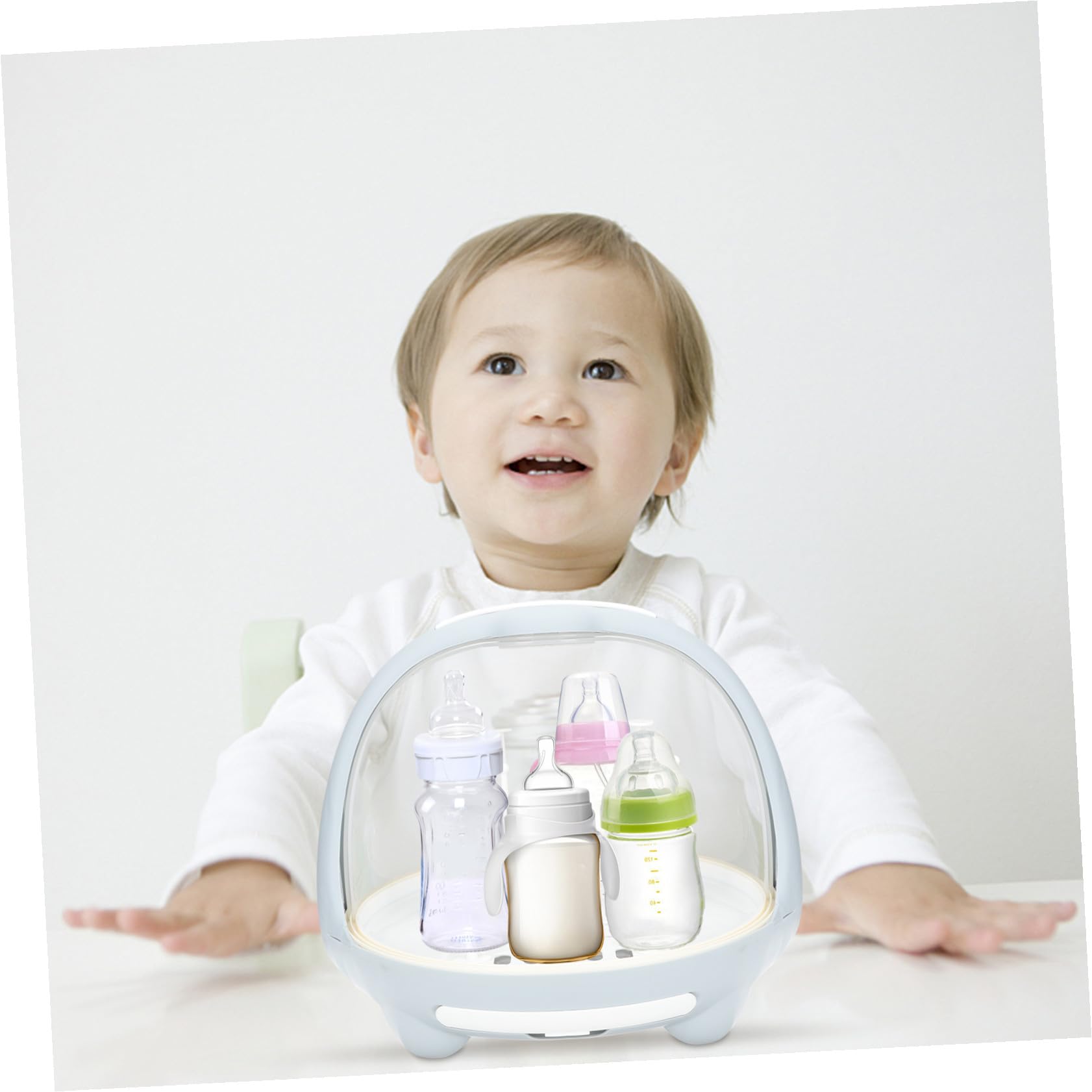 PACKOVE Boîte de Séchage pour Bouteilles Bleu en PP, Résistant aux Dommages, Utilisable à Sec et Humide, Organise Biberons et Vaisselle pour Bébé, Cuisine