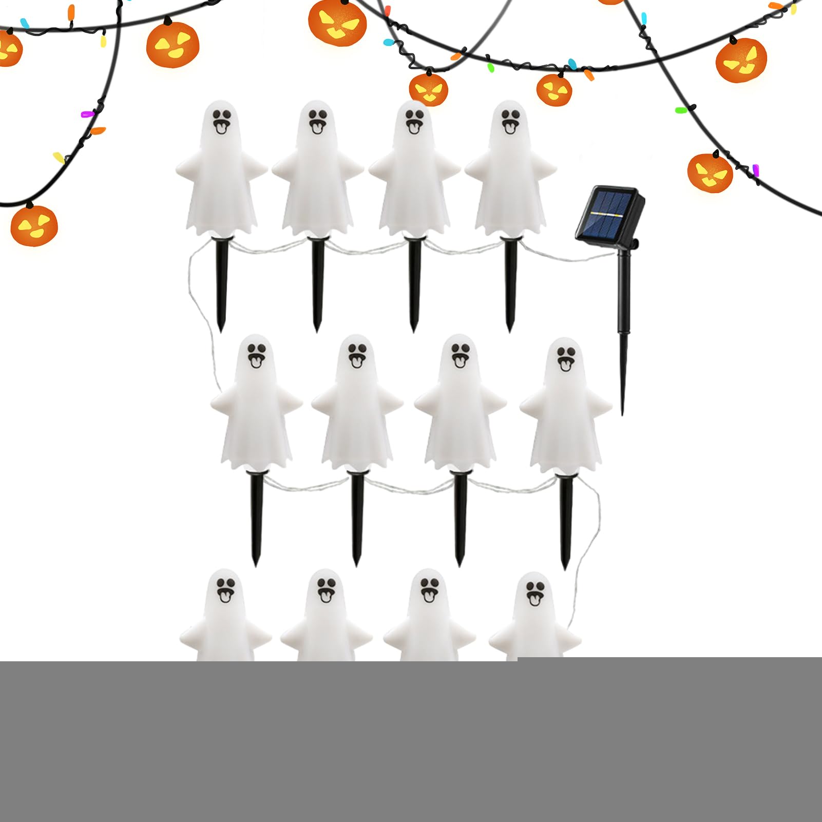 Lampy Solarne Zewnętrzne na Halloween Panel Słoneczny Wodoodporny I Odporny