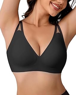 VTT Bras for Women No Underwire Deep V Wireless Push Up Full Coverage Bralettes Everyday Bras