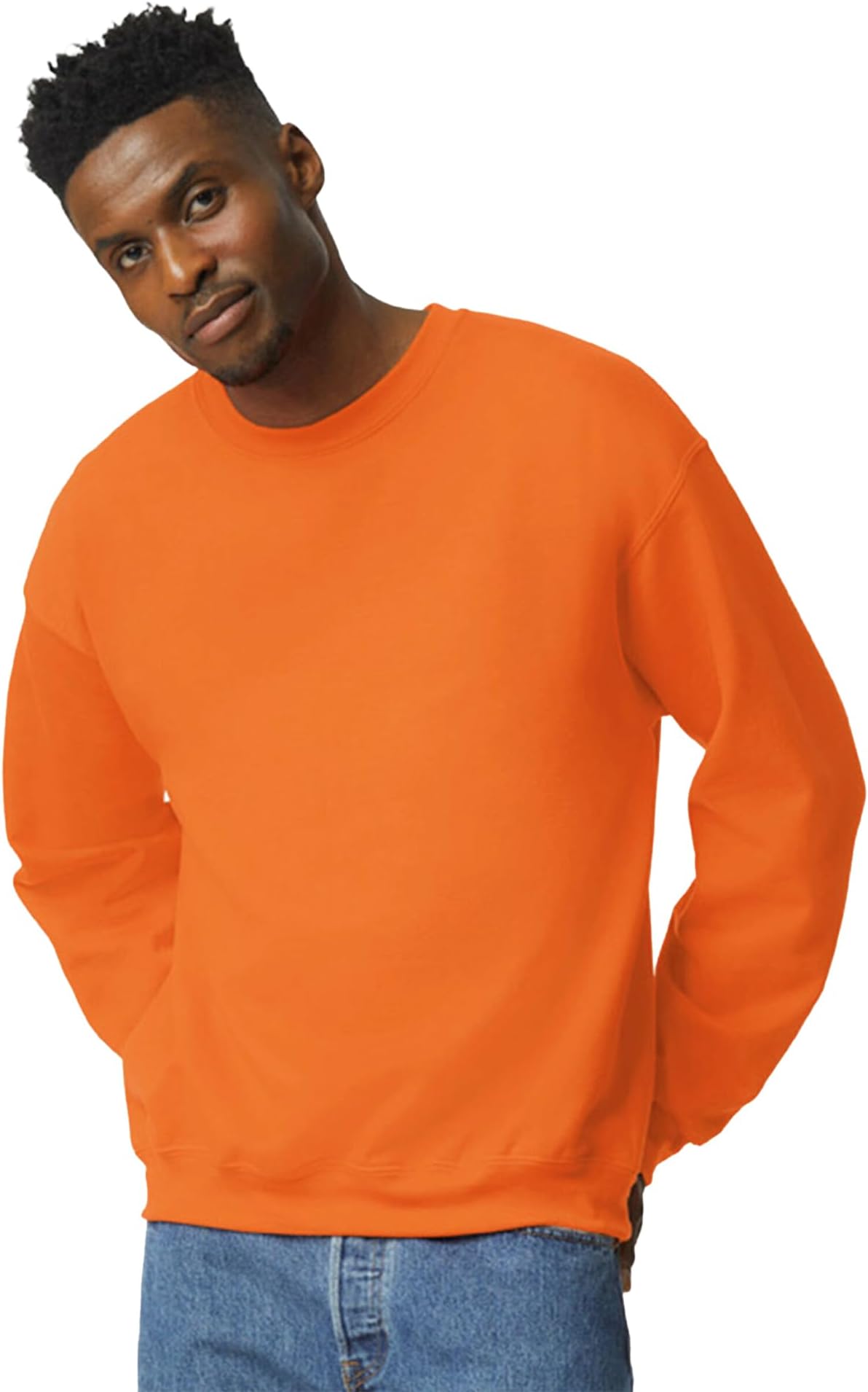 orange adidas crew neck