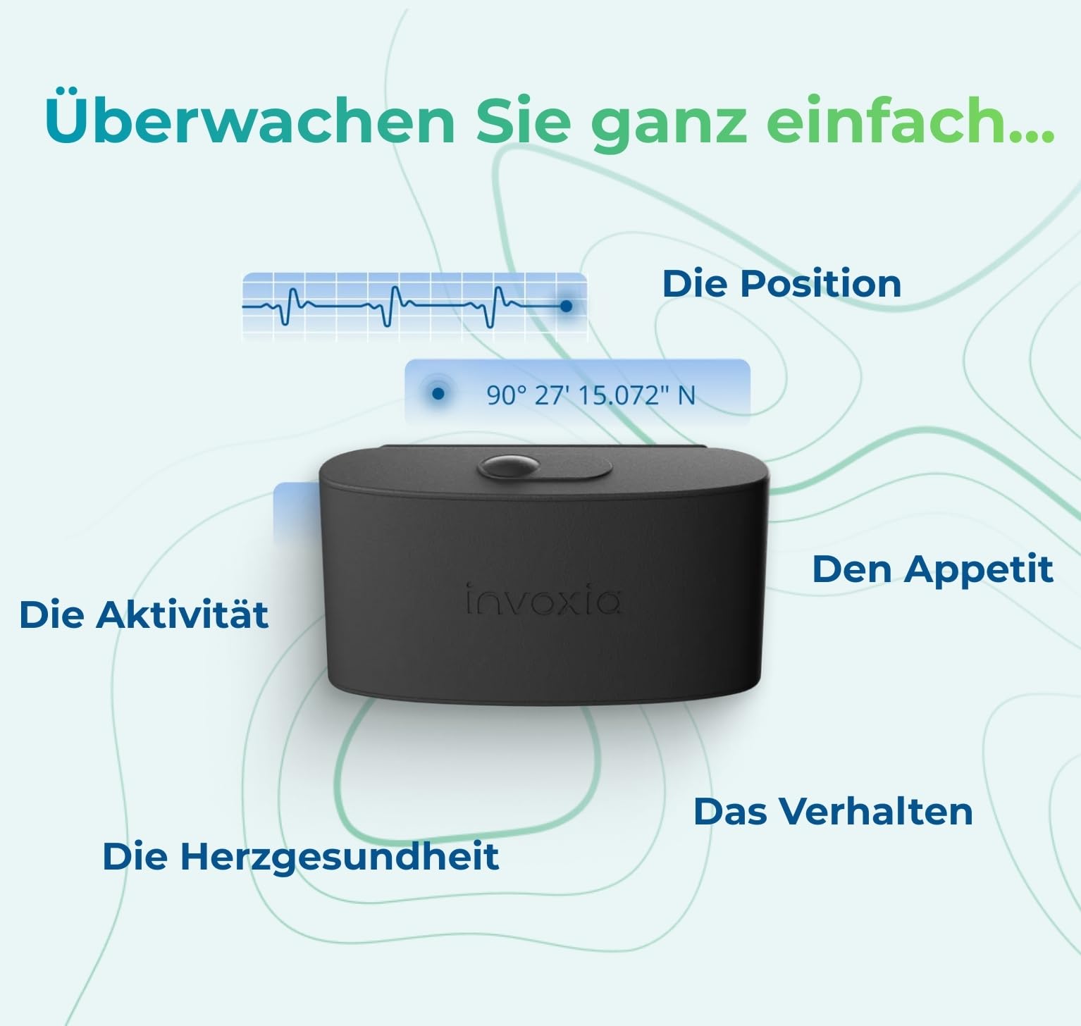 Invoxia Minitailz – Nr. 1 GPS und Gesundheitstracker für Hunde – Fluchtwarnungen, Atemscan – Echtzeit Ortung, über USB wiederaufladbar, virtuelle Zone und Zaun – Mini-Tracker