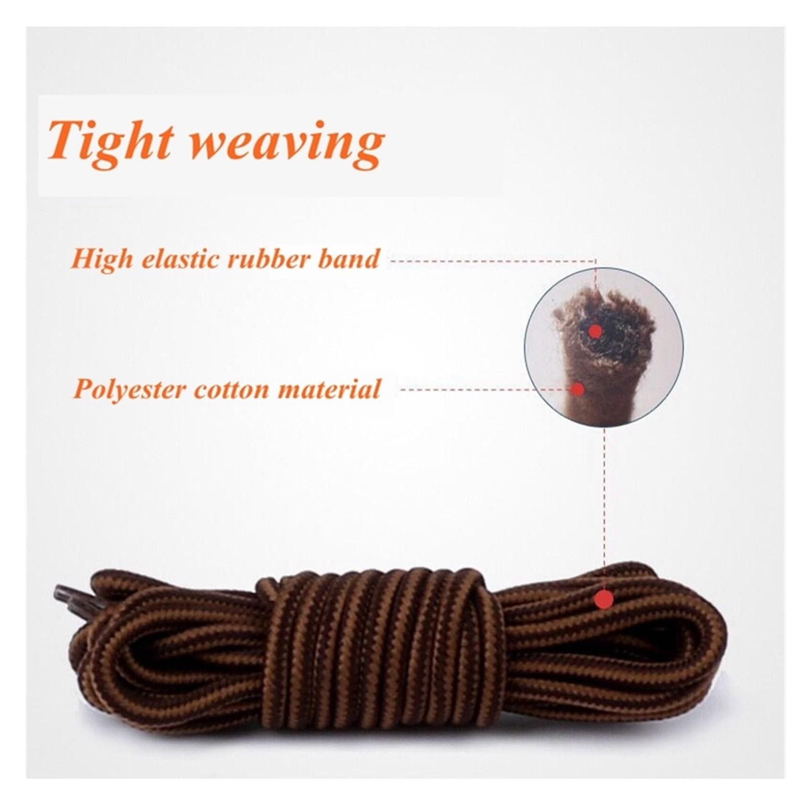 Cordones Deportivos Antideslizantes for Escalada de montaña, Resistentes al Desgaste, Cordones Rayas Redondas 70 a 150 Cm
