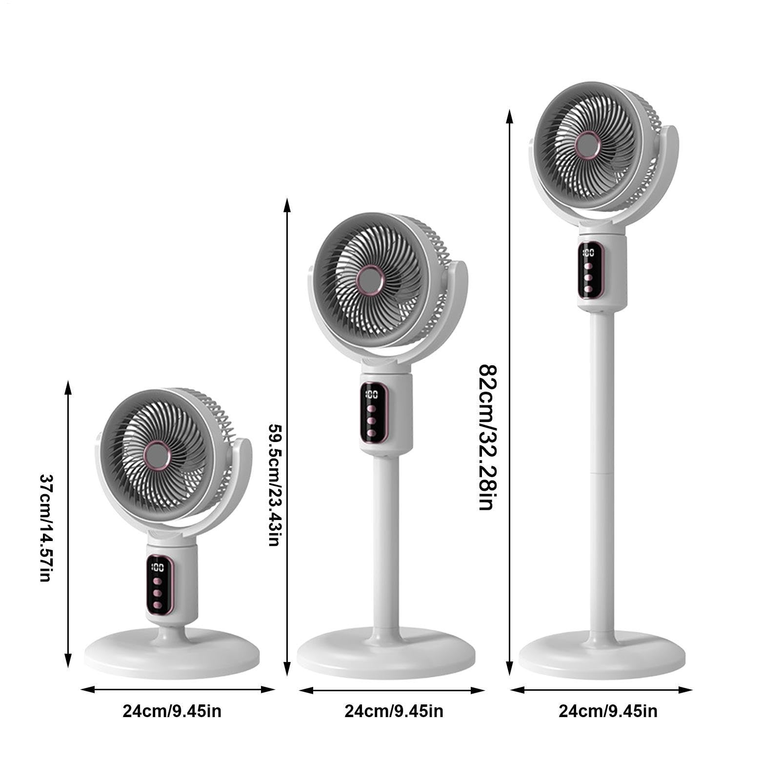 Ventilatore a Piede 4000 mAh 5 Velocità Altezza Regolabile Rinfrescante | Ventilatore Domestico A Piede Per Proprietari Inquilini Ufficio Casa Dormitori Camera Studio Garage A