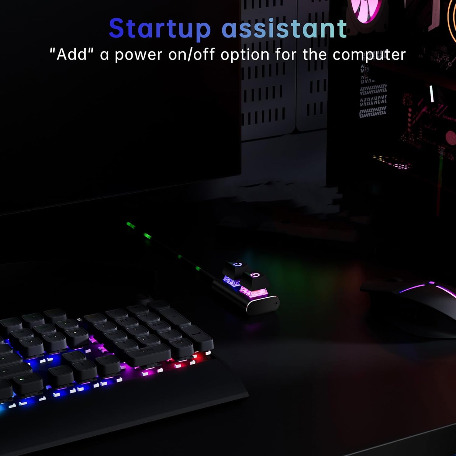 Illuminated Power Switcher with Adjustable Colors Mechanical for Gaming PCs Pc Power Switching