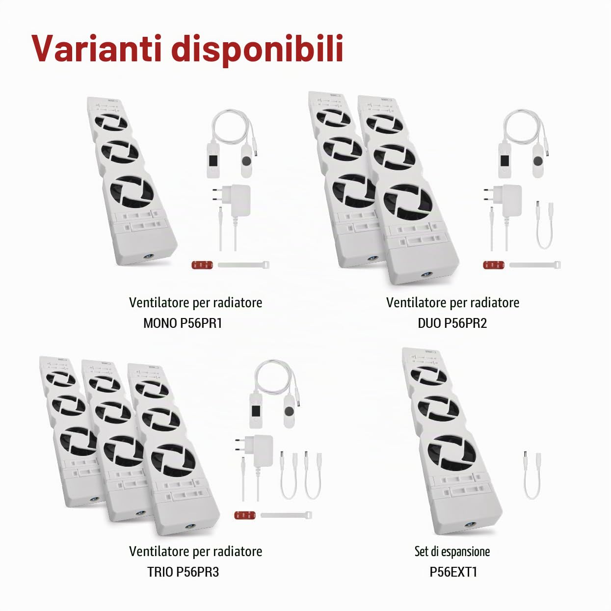 EMOS - Ventilatore per riscaldamento per risparmiare energia e costi di riscaldamento, set iniziale TRIO, 3 ventilatori con sensore di temperatura con regolatore, caricatore e accessori