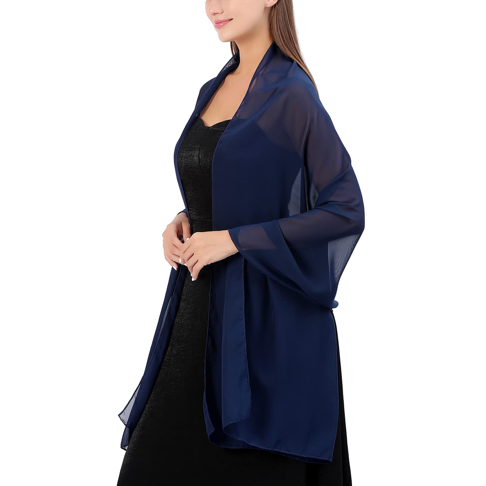 Ladiery Sheer Chiffon Tücher und Wraps für Abendkleider, Damen leichter weicher Schal für Hochzeit Braut Schultertuch
