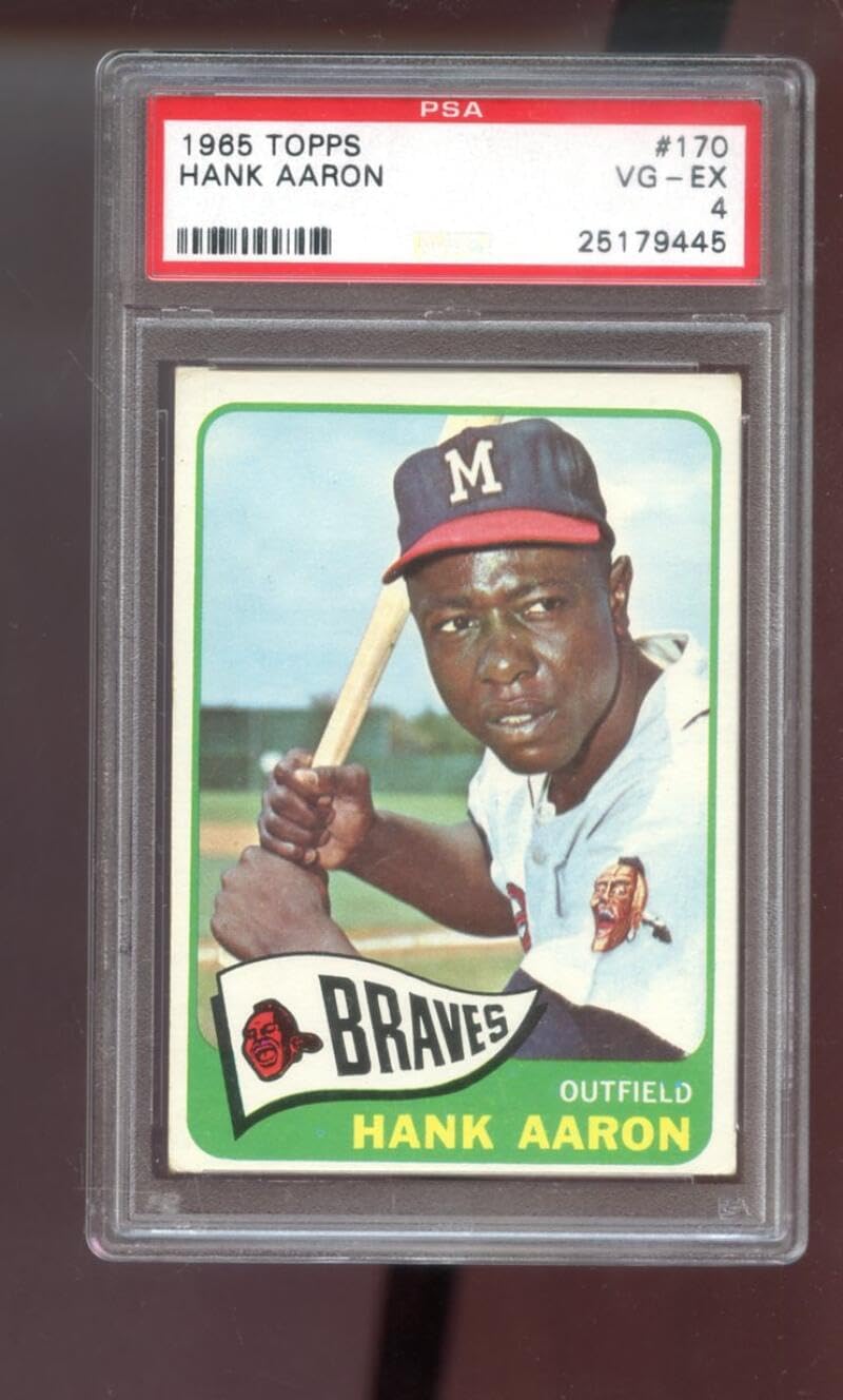 1965 Topps #170 Hank Aaron Atlanta Braves PSA 4 Graded Baseball Card MLB