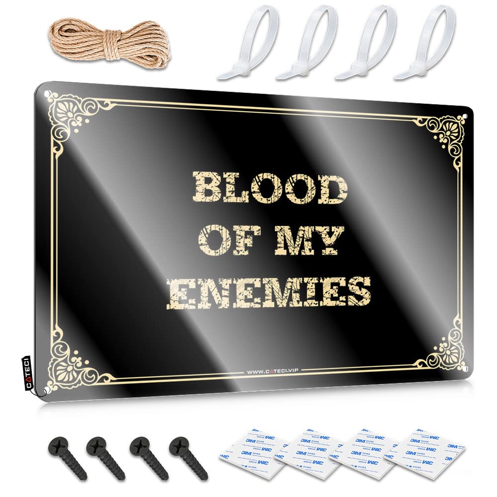 Sukecupqz Men's Colour Room Accessories For Teen Boys Blood Of My Enemies Tin Sign(30X40cm)