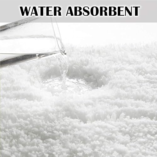 Miniatura 5 de Alfombra peluda de microfibra suave para baño, antideslizante, absorbe el agua, lavable a máquina, alfombra de felpa gruesa para ducha