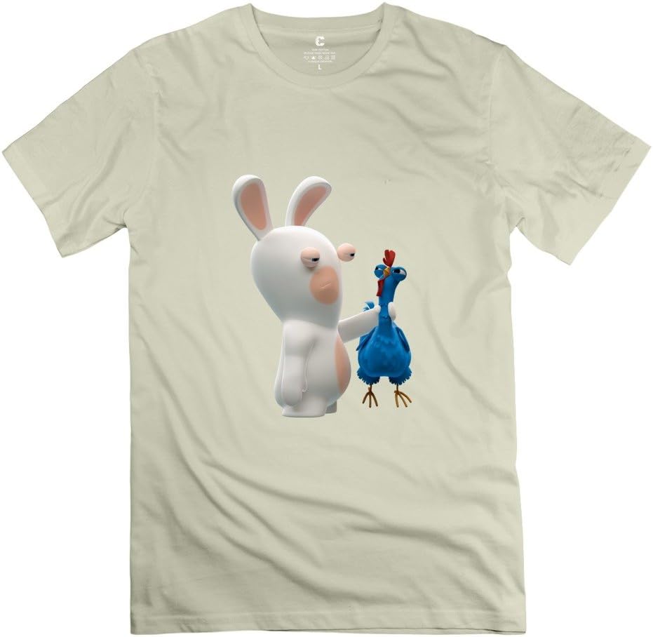 Rabbids Invasion Awesome 100% Cotton Natural T Shirt For Men Size M ...
