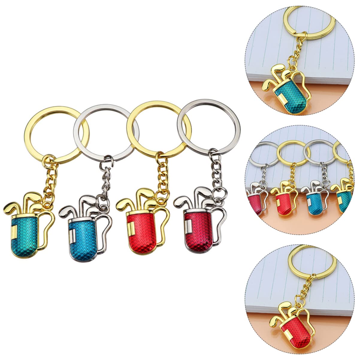 LIFKOME 12 Piezas Colgante De Llavero Bolso Llavero Carro Llavero Titular De La Llave Fob Llavero Deportivo Llavero De Regalo Llavero De Canasta De Golf Aleación De Zinc Metal Relleno