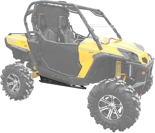 Miniatura 2 de SuperATV Rock Sliders Nerf Bars Kickers de árbol para 2010-2014 Can Am Commander 800  1000 Negro  Construido de tubo de acero de 175 pulgadas