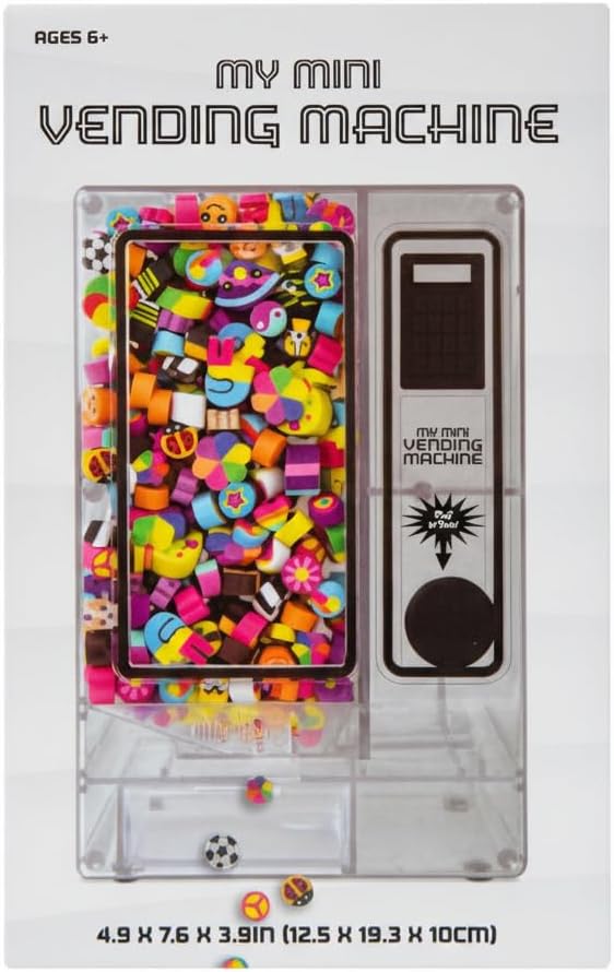 My Mini Vending Machine Desk Toy Clear Acrylic Eraser Dispenser & Desktop Organizer Cute Office Supplies & Stationery Storage