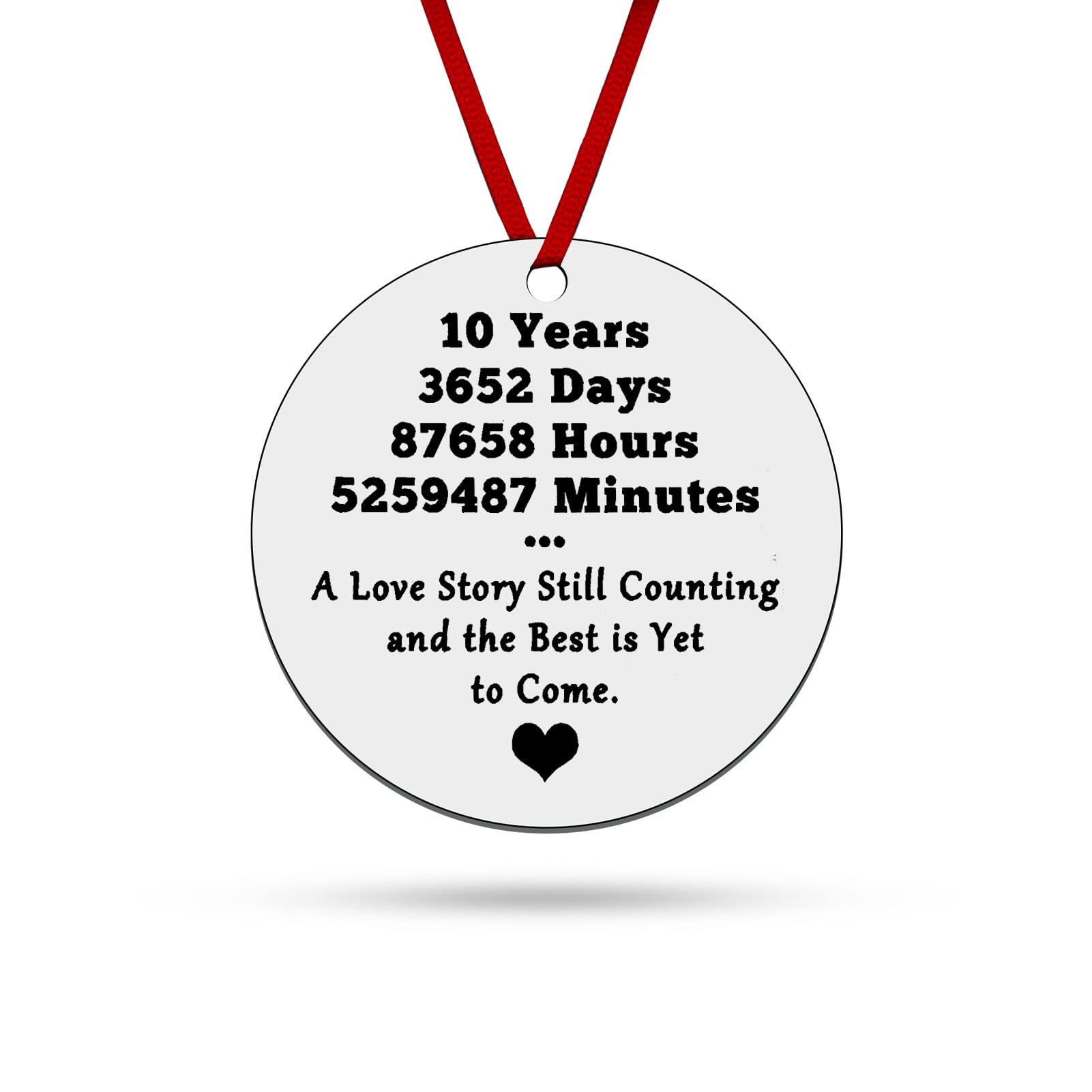 Amazon.com: 10th Wedding Anniversary Wedding Gift for Husband Wife 10 Year  Anniversary Ornament Keepsake for Boyfriend Girlfriend Engagement Gifts for  Him Her Round Plaque Birthday Valentines Day Christmas Gifts : Home &